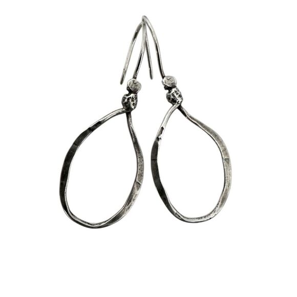 Silpada W1551 Retired Sterling Silver Lasso Hammered Hook Drop/Dangle Earrings - Picture 1 of 9
